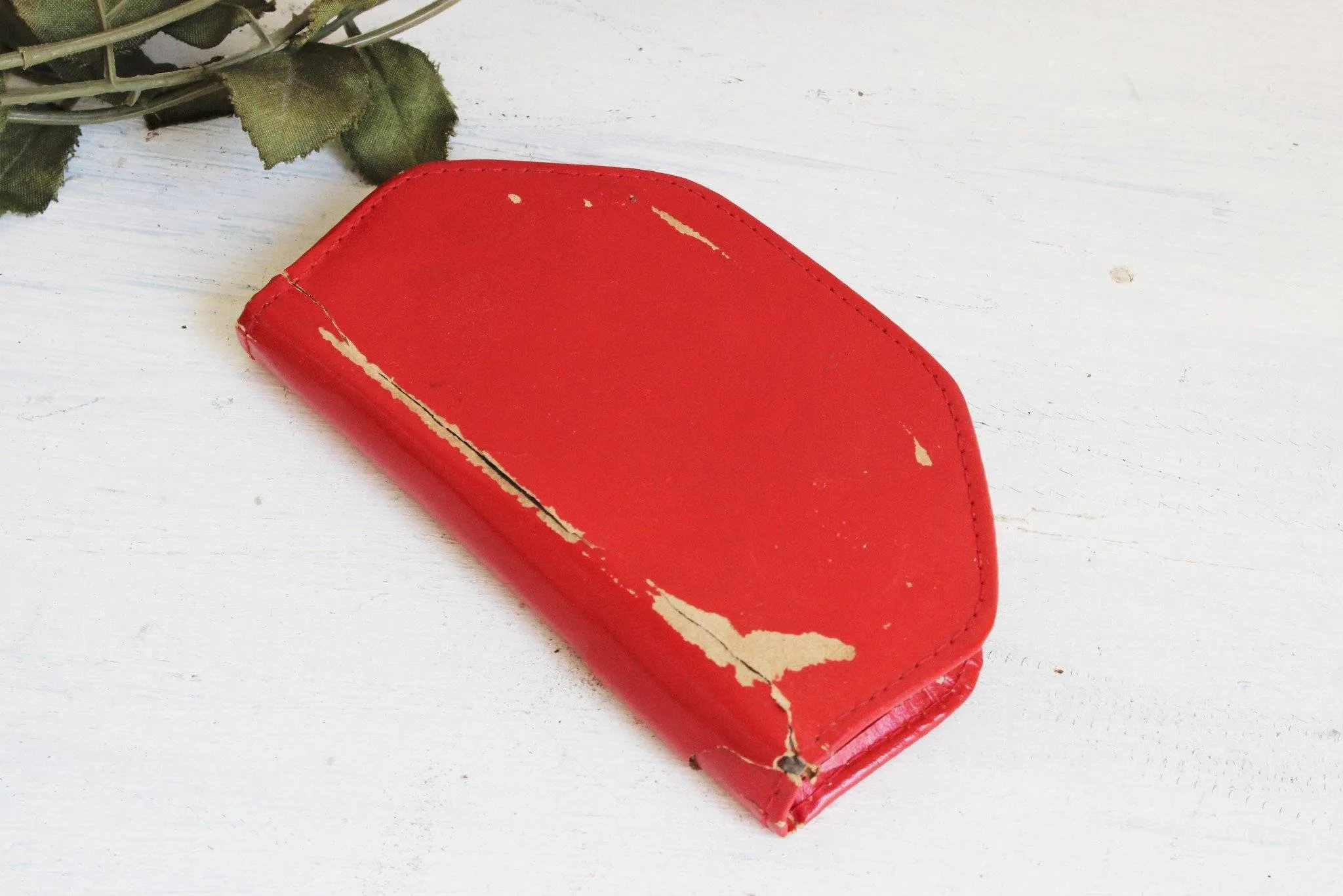 Vintage 1950s Red Leather Manicure Kit, Stellar Deluxe