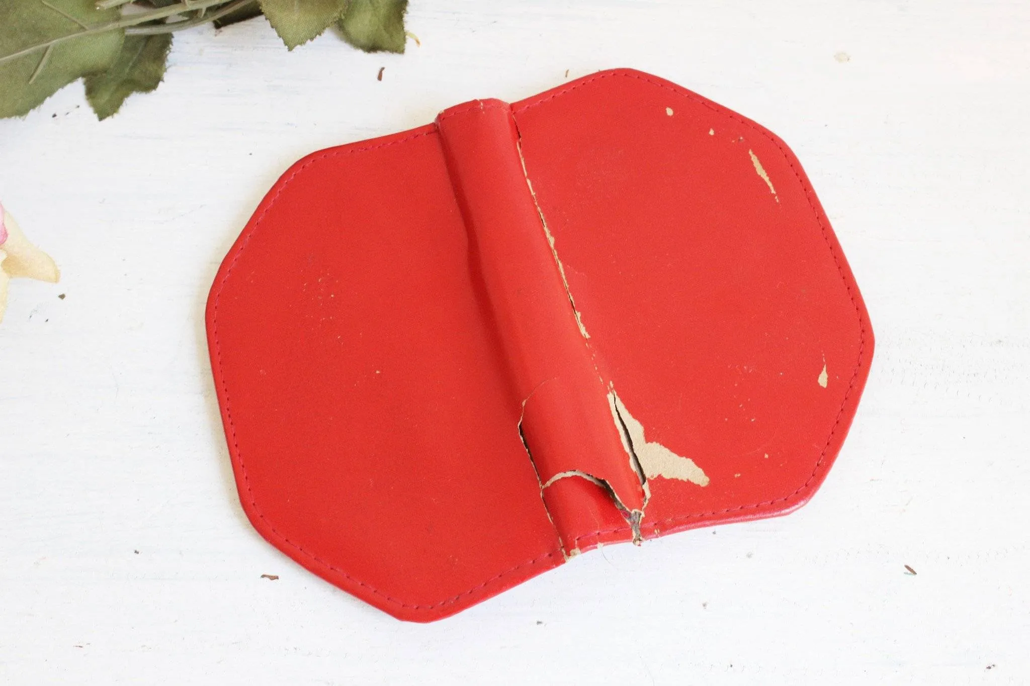 Vintage 1950s Red Leather Manicure Kit, Stellar Deluxe