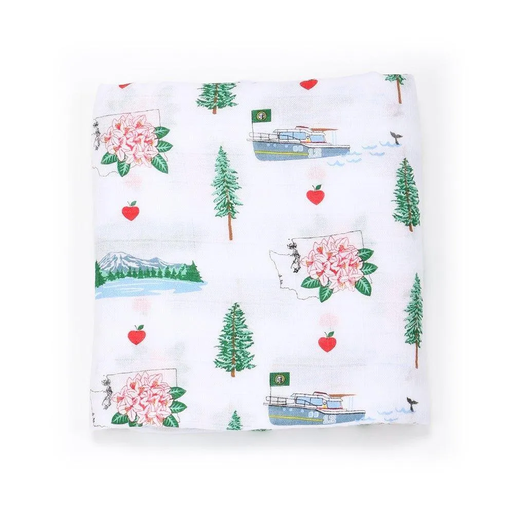 Washington (State) Baby Muslin Swaddle Receiving Blanket