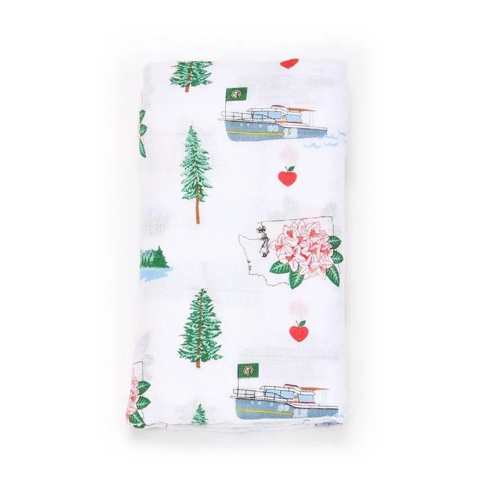 Washington (State) Baby Muslin Swaddle Receiving Blanket