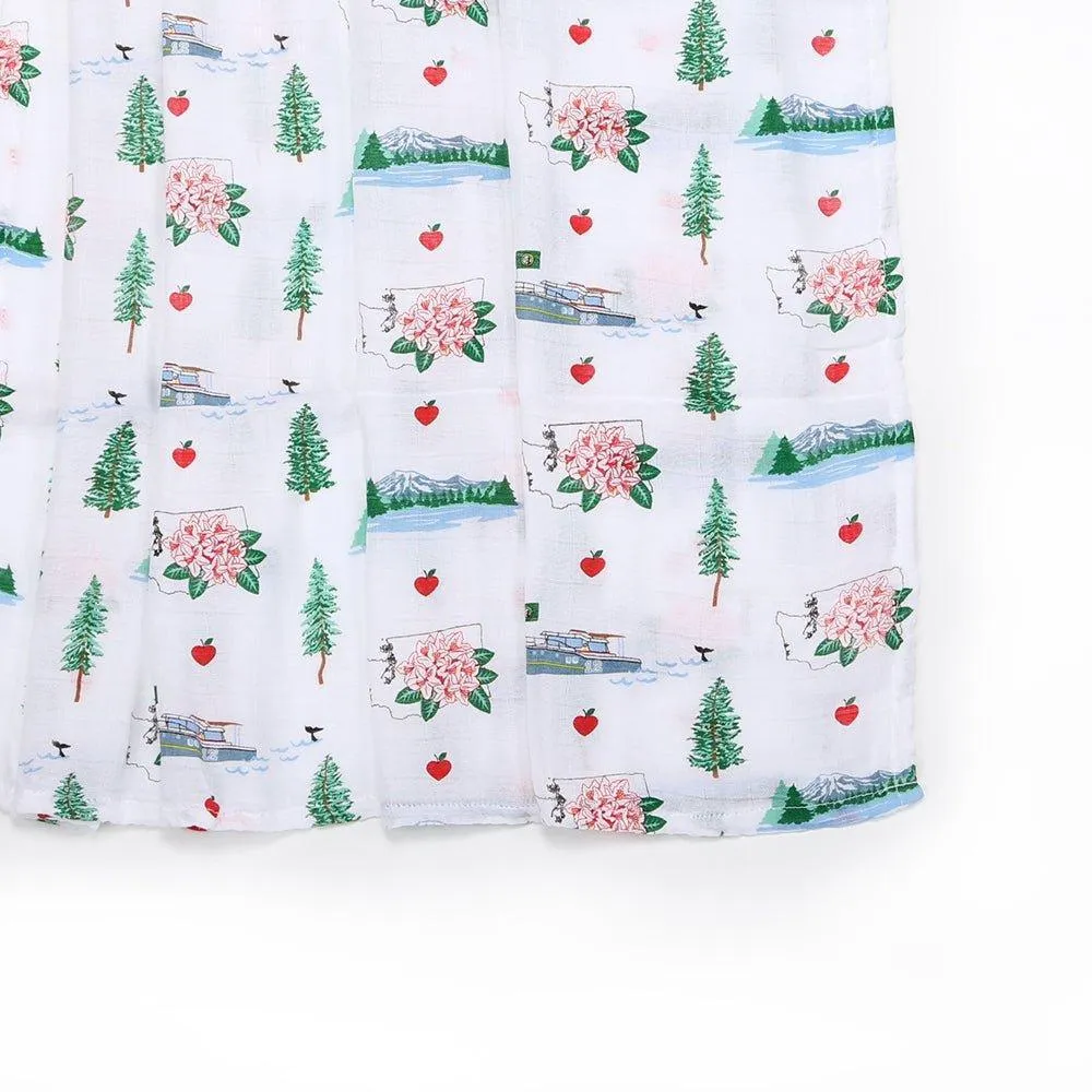 Washington (State) Baby Muslin Swaddle Receiving Blanket